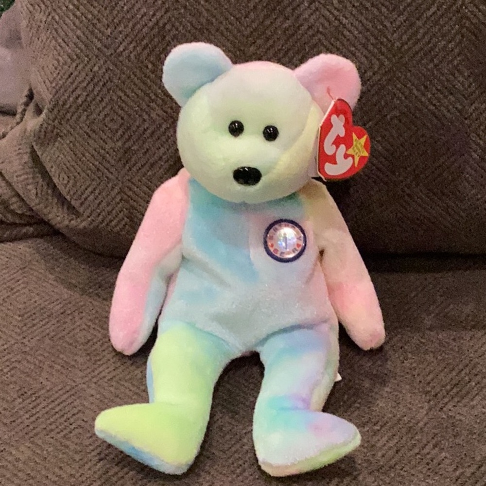 Ty Birthday Bear B.B. Beanie Baby 1999 💜 BOGO